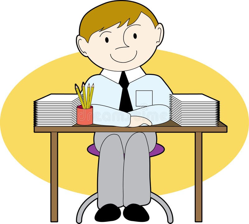 neat desk clipart