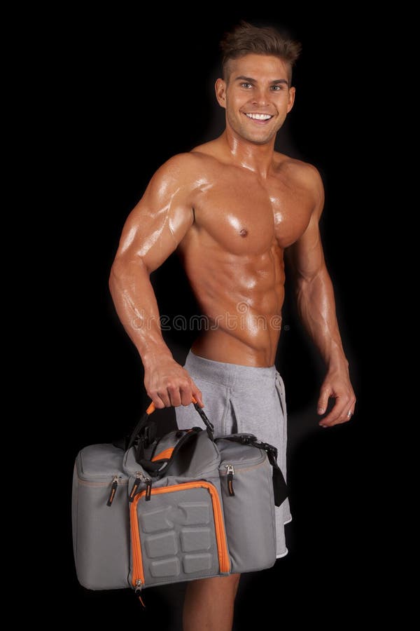 Man No Shirt Shiny Chest Close Stock Image - Image of active, pecks
