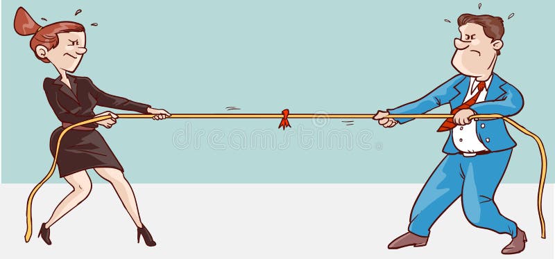 Man och kvinnlig konflikt royaltyfri illustrationer Man och kvinnlig konflikt royaltyfri illustrationer