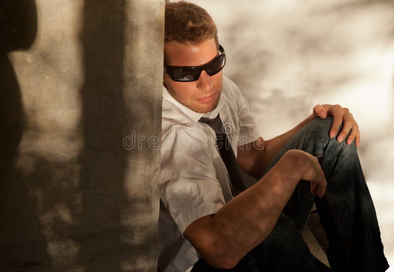 Man Outdoor In Sunglasses