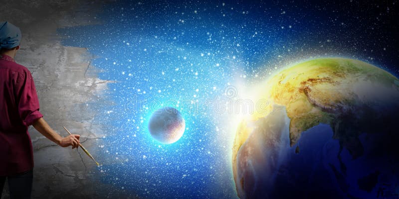 Man painter stock photo