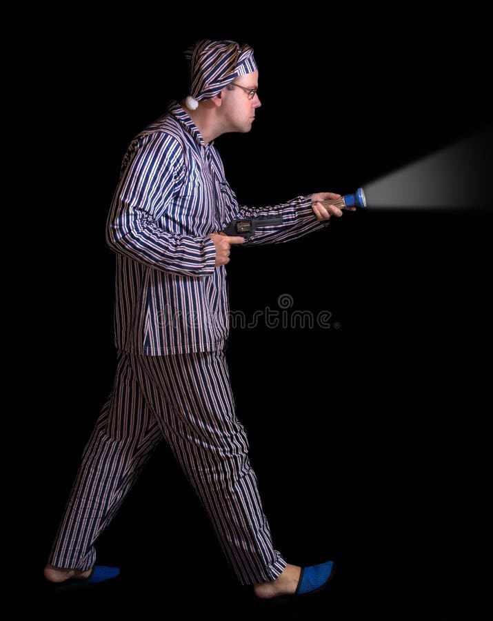 Man in pajamas with gun stock image. Image of bedtime - 52194715