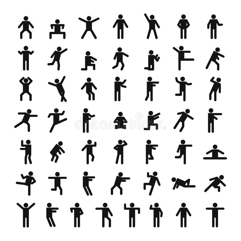 Stick Figure Stickman Icon Pictogram Graphic by anatolir56