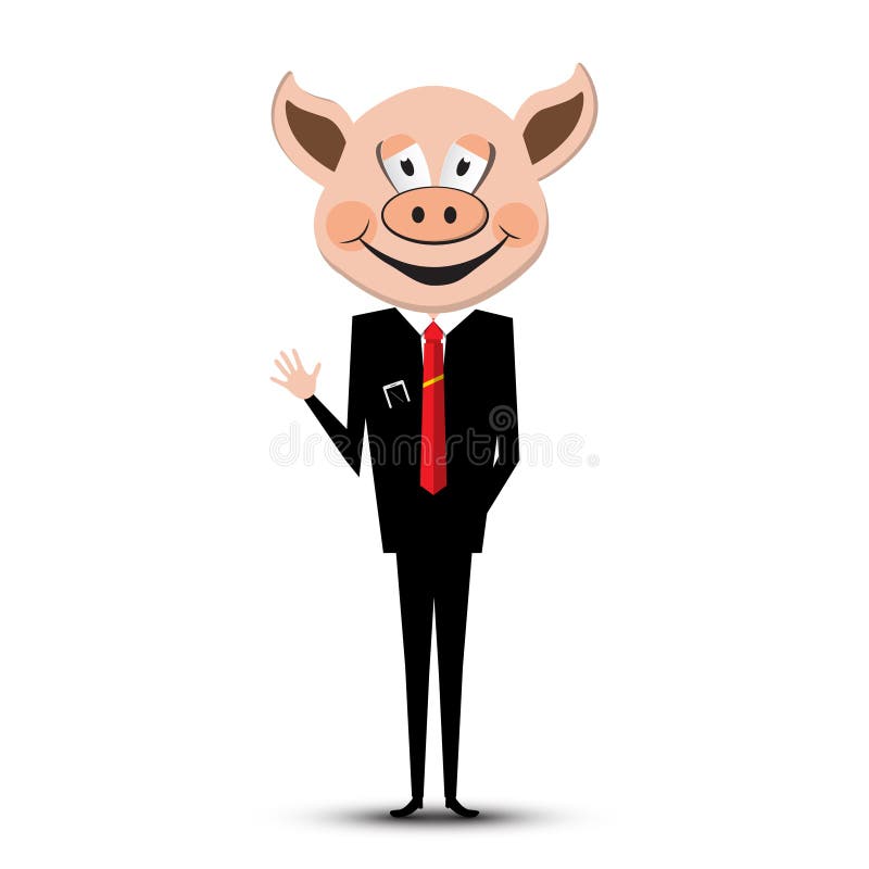 Man with Pig Head. Vector