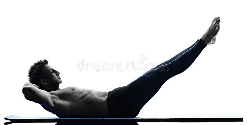 Man Pilates Exercises Fitness Isolated Stock Image - Image of sports ...