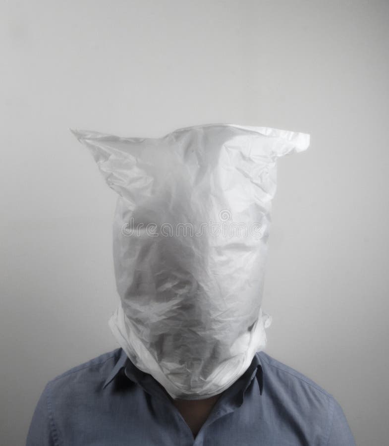 Man with Plastic Bag on His Head. Suffocation Stock Photo Image of