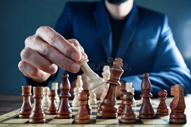 Man play chess stock image. Image of business, winning - 195674825