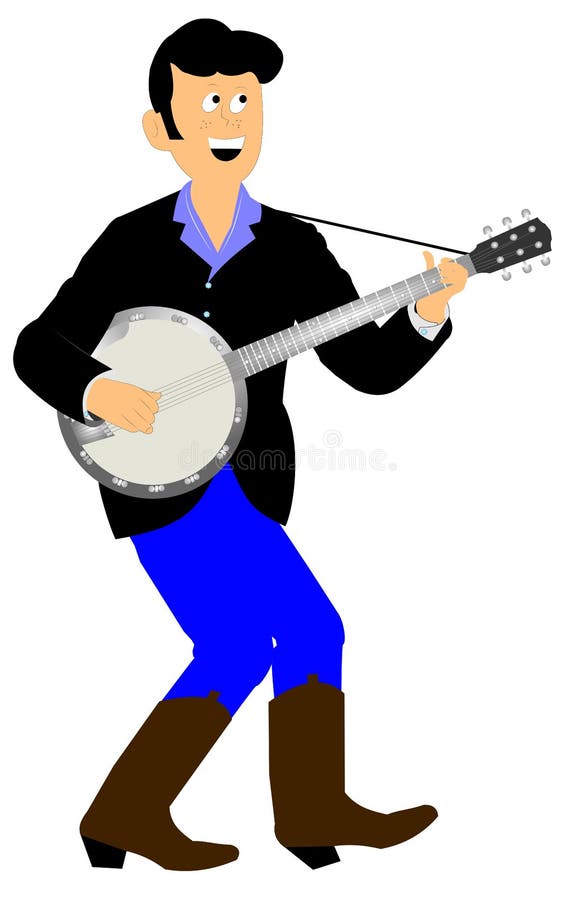 Dog Playing A Banjo stock illustration. Illustration of animal 19101524