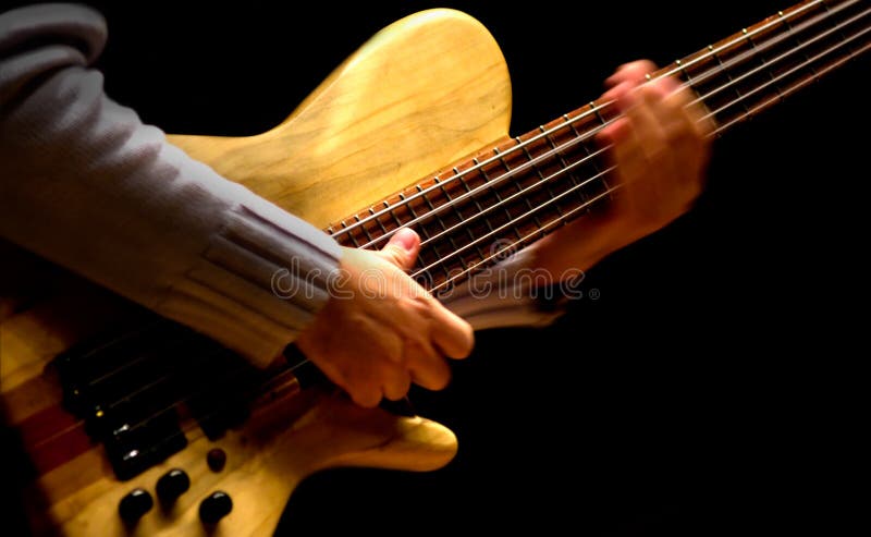 Man playing bass guitar