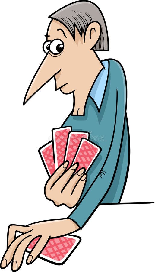 Man playing cards cartoon stock vector. Illustration of playing 57489824