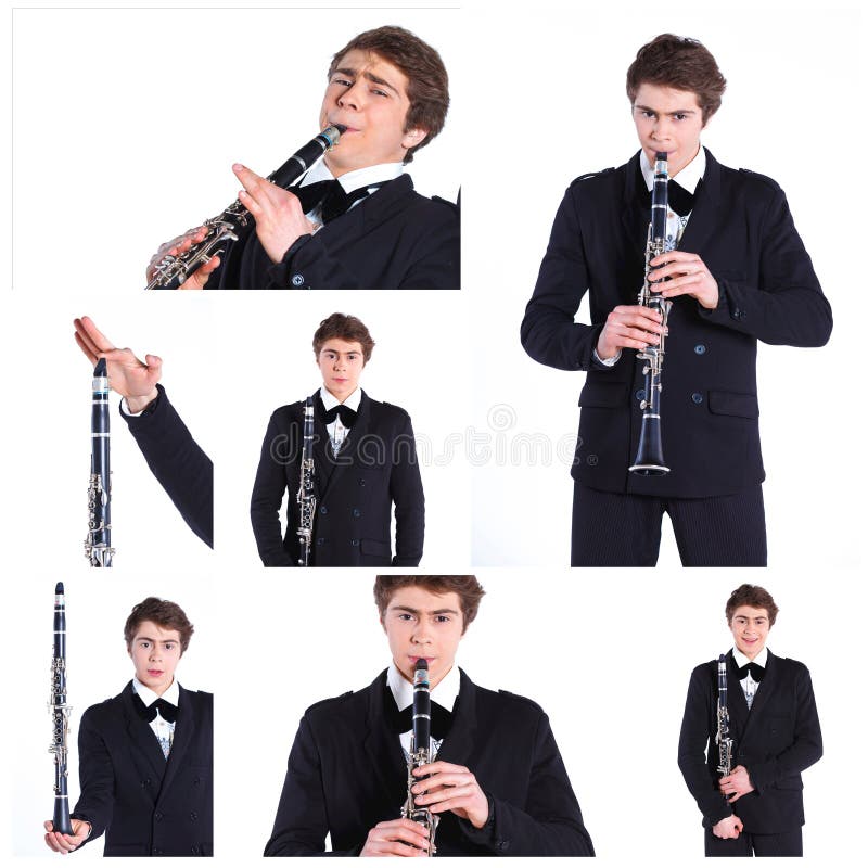 Man playing on clarinet.