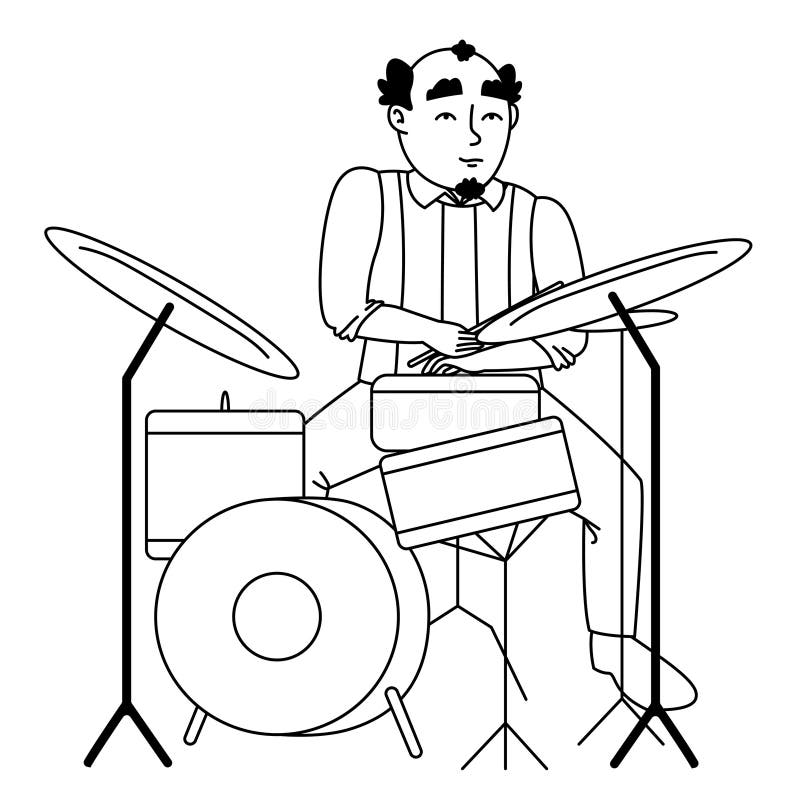 Playing Drums Sketch Stock Illustrations 97 Playing Drums Sketch