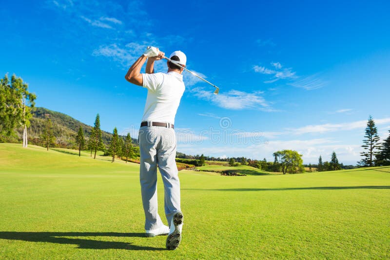 Man Playing Golf stock photo. Image of color, driver - 45069756