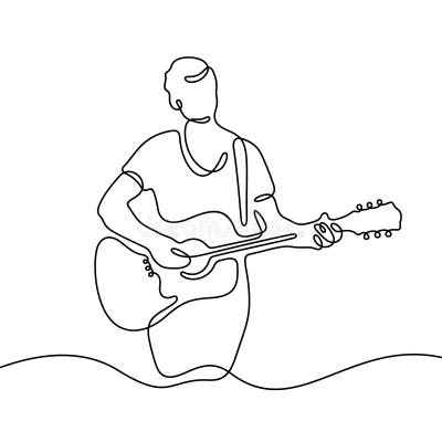 Musician Playing Guitar Black White Stock Illustrations – 1,408 ...