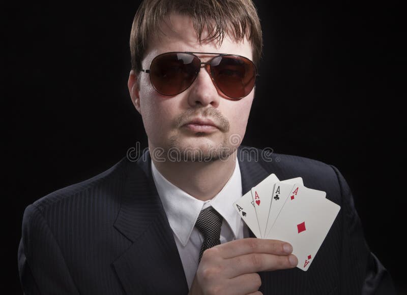 Man playing poker