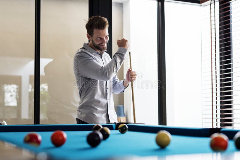 Man Playing Pool by Himself Stock Image Image of snooker, leisure