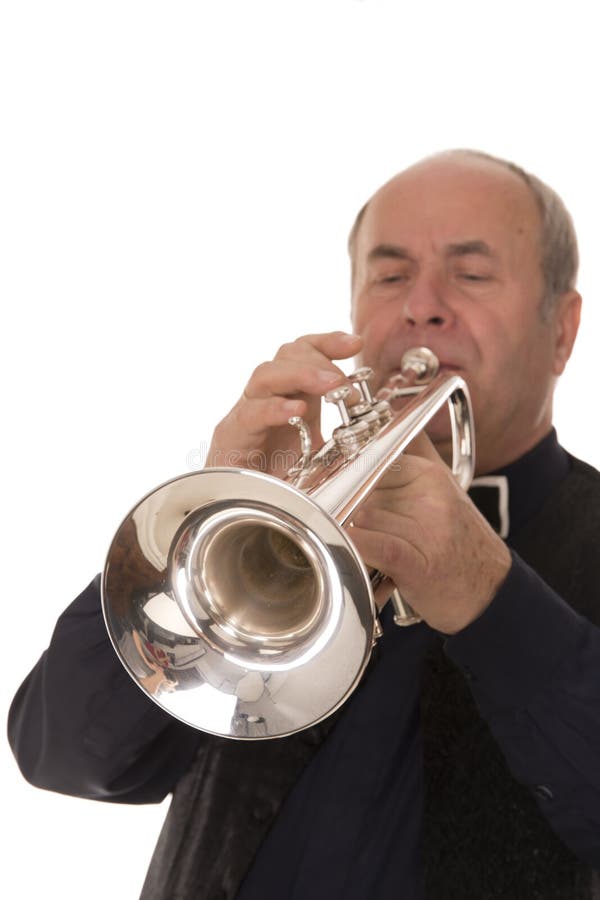 Man playing trumpet stock image. Image of music, caucasian 62760995