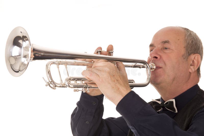 Man playing trumpet stock image. Image of instrument 62809855