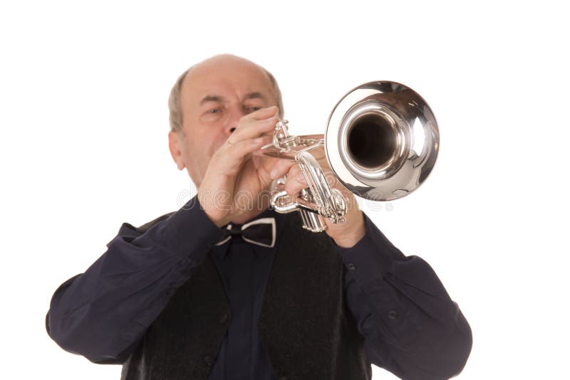 Man playing trumpet stock photo. Image of blowing, musician 62810530