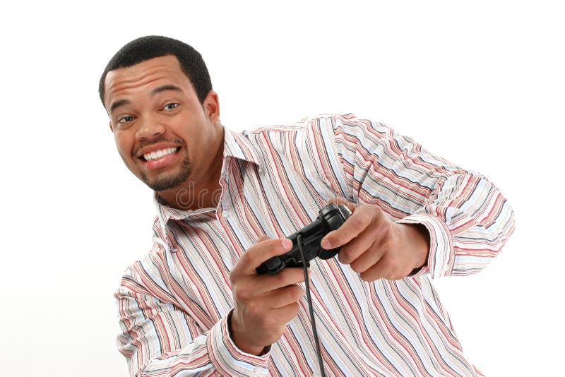 Man playing video game stock photo. Image of young ...