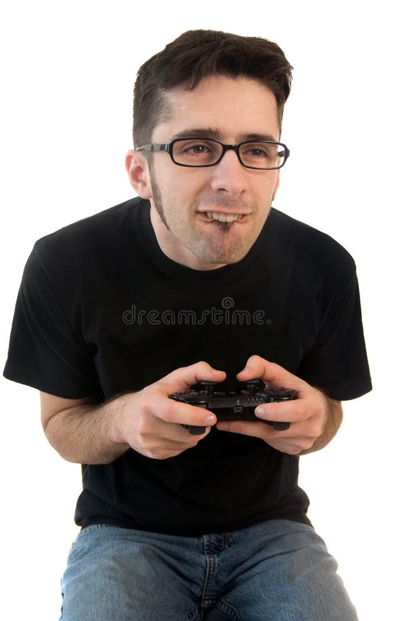 Man playing video games stock image. Image of video, young 9640853