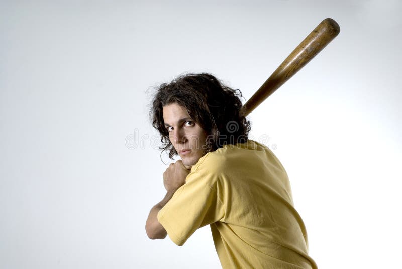 Man Posing with Baseball Bat - Horizontal