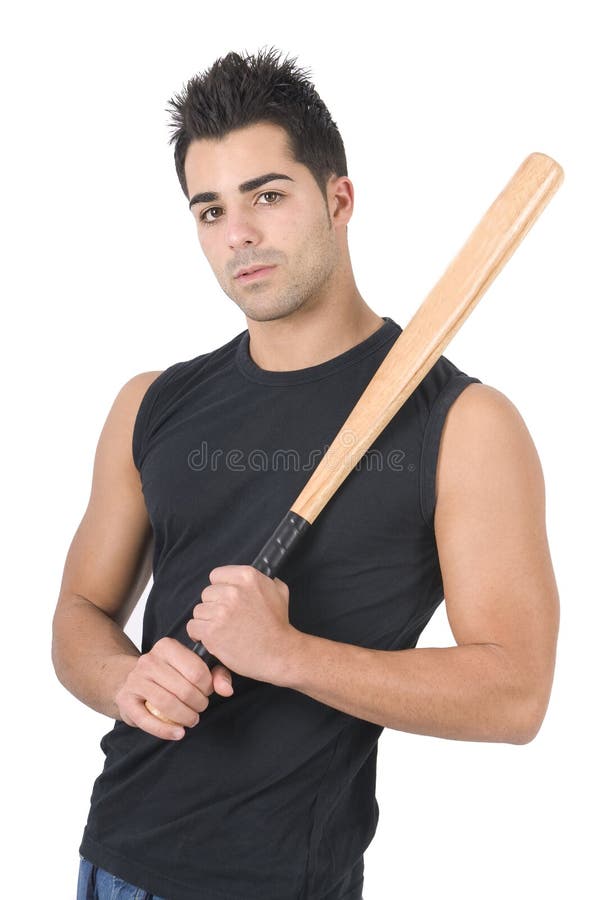 Man posing with his baseball bat