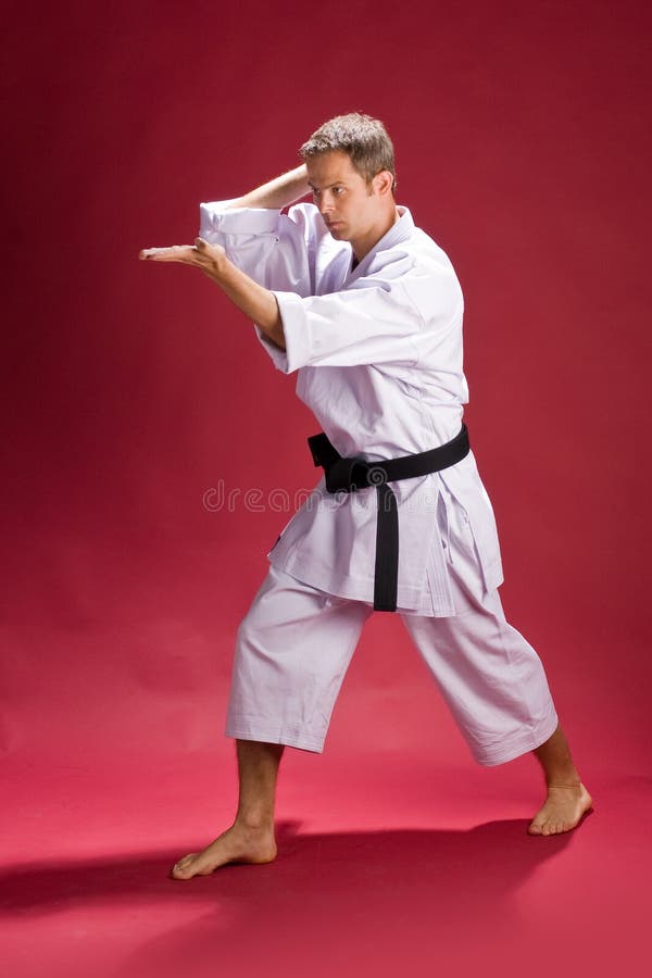 Man karate kicking stock photo. Image of dress, male, kick 5929170