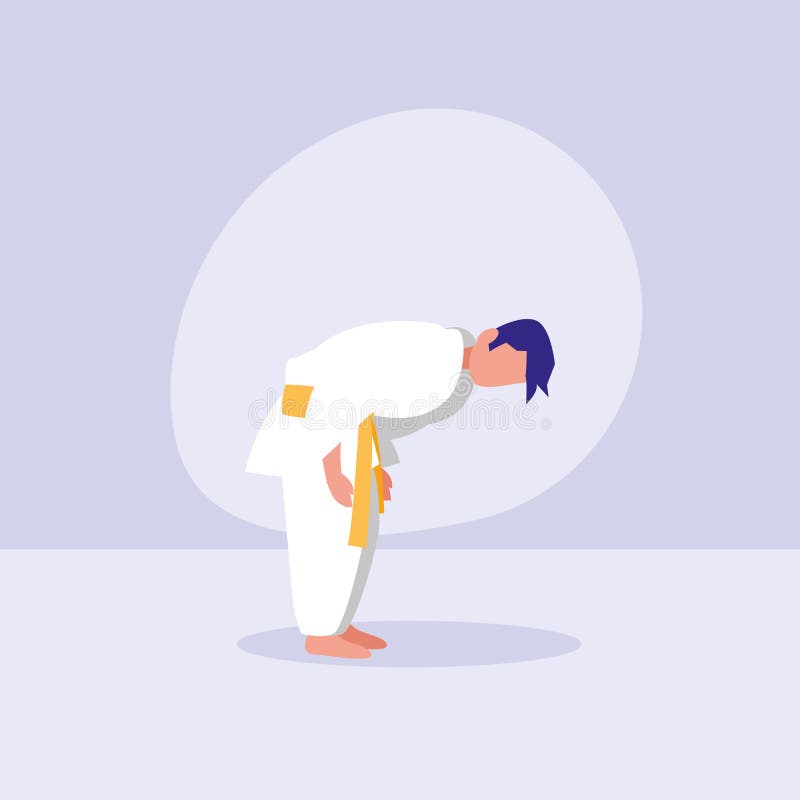 Man Practicing Arts Martial Avatar Character Stock Vector