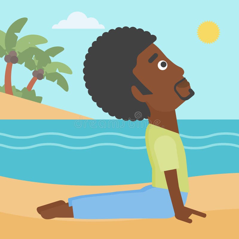 Man practicing yoga. stock illustration Man practicing yoga. stock illustration