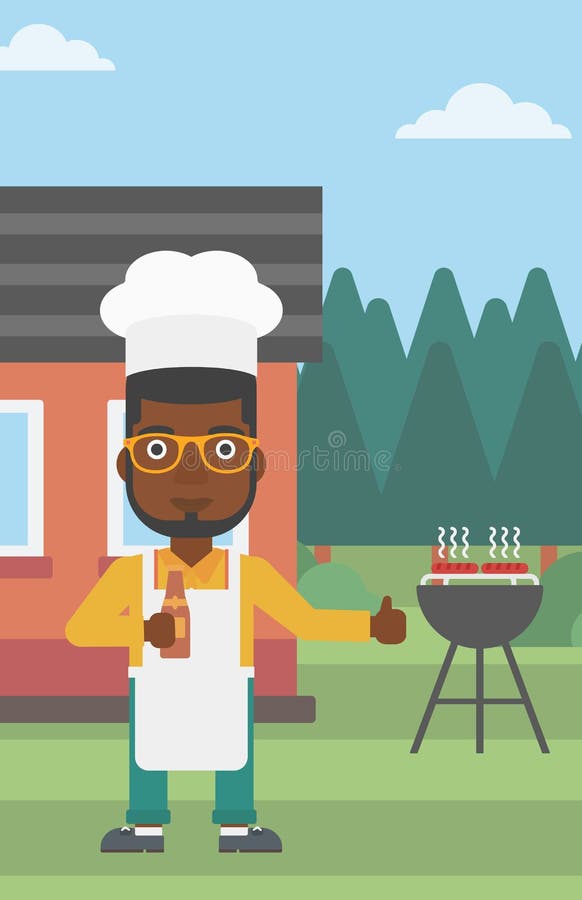 front yard barbecue clipart