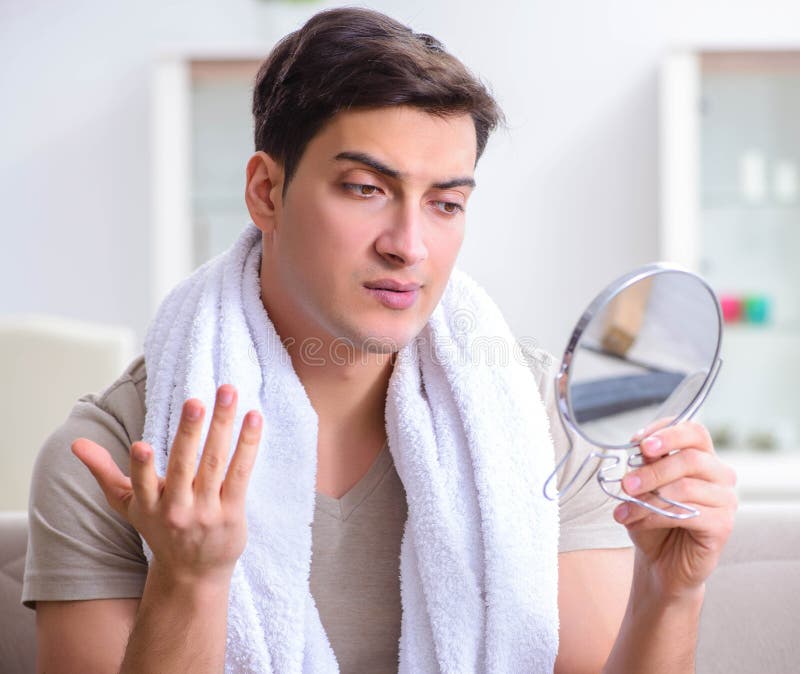 Man Preparing To Shave at Home Stock Photo Image of hygiene, health 207062708