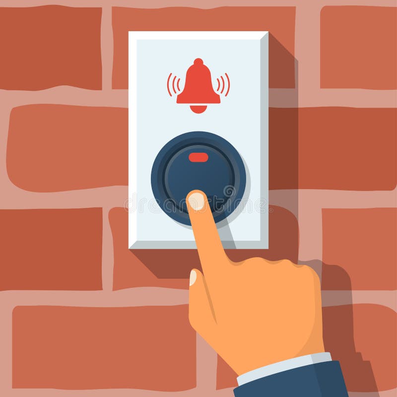 The man presses the call button vector vector illustration