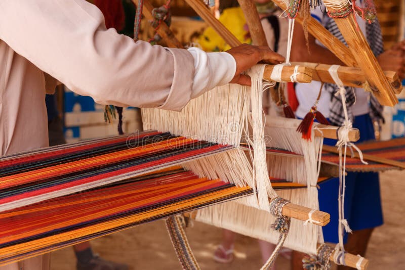 Man produces the fabric