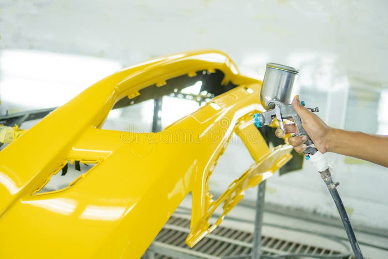 Spray Paint, Yellow Front Bumper Stock Image - Image of ...