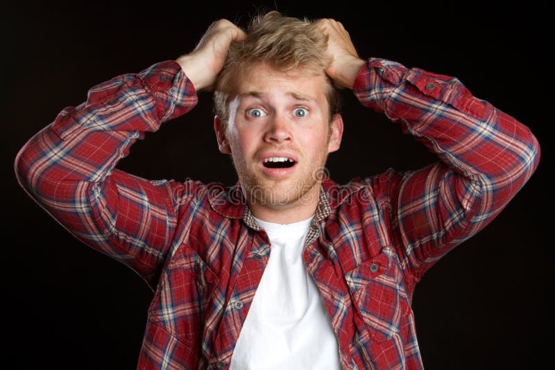 Man Pulling Hair stock photo