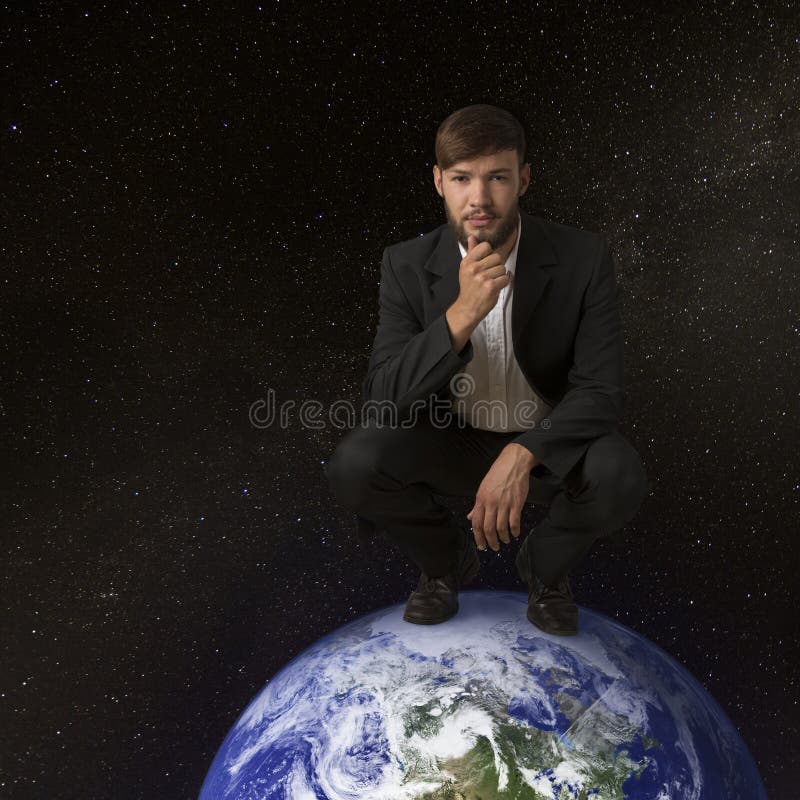 Man på jorden arkivbilder