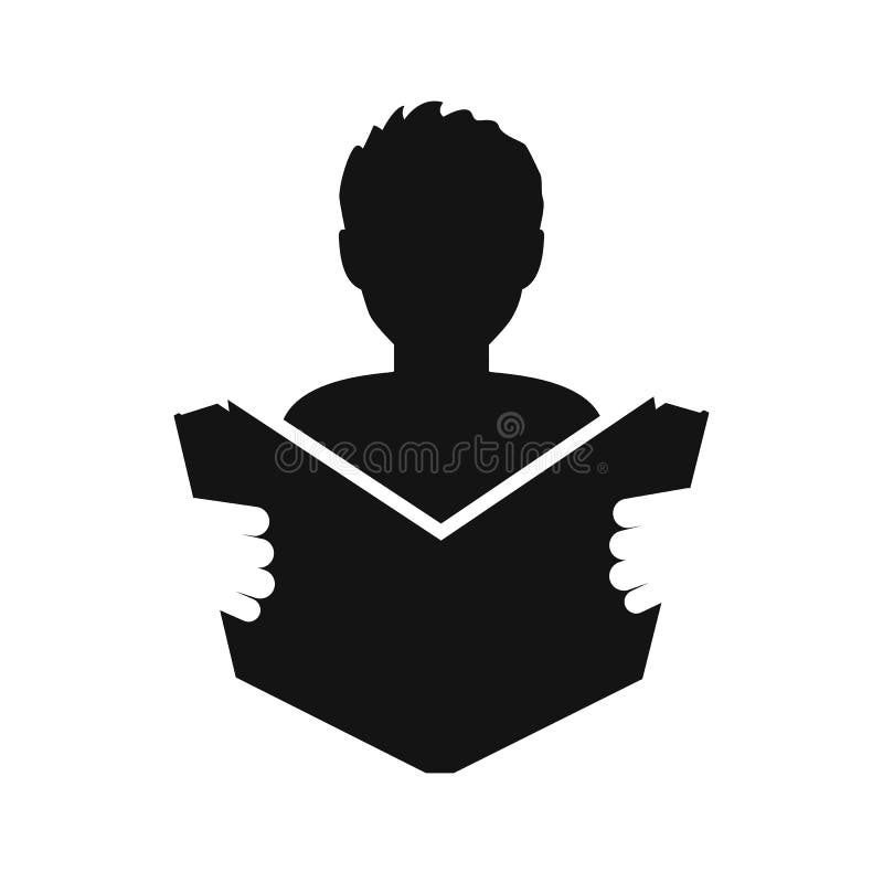 Man read a book simple icon. Education symbol. Instruction manual icon - stock vector stock illustration