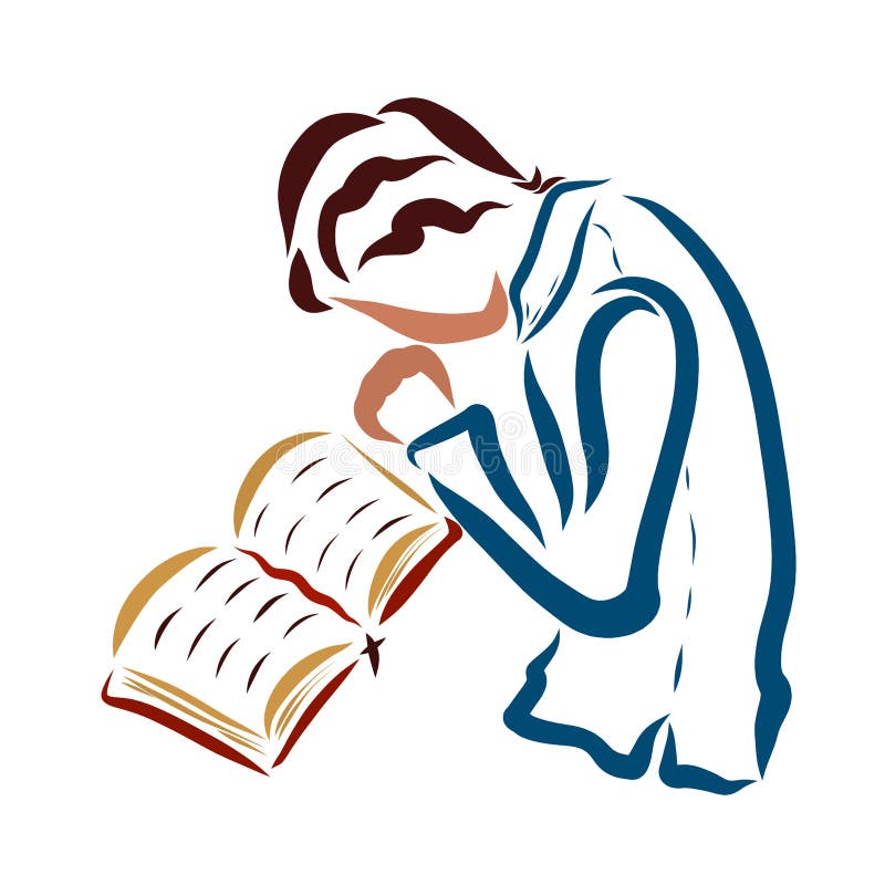 A Man Reading The Bible And Praying Studying The Scriptures Stock pin-on-faith