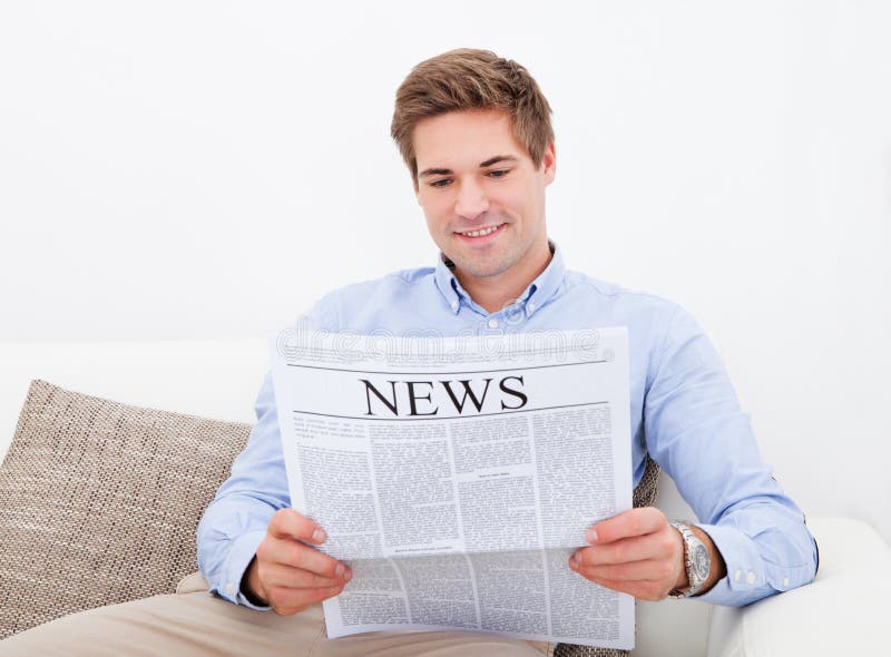 Man Reading Newspaper.