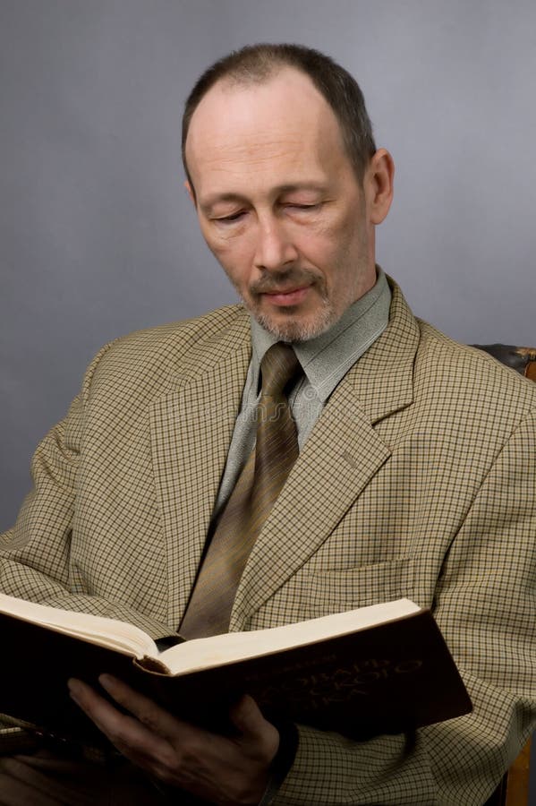 The man reads