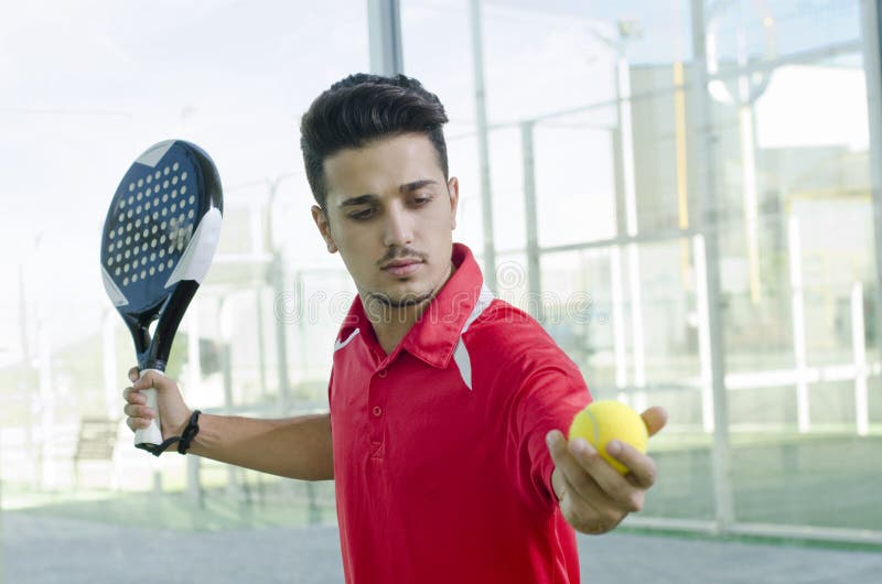 Paddle Tennis Court. Ready man