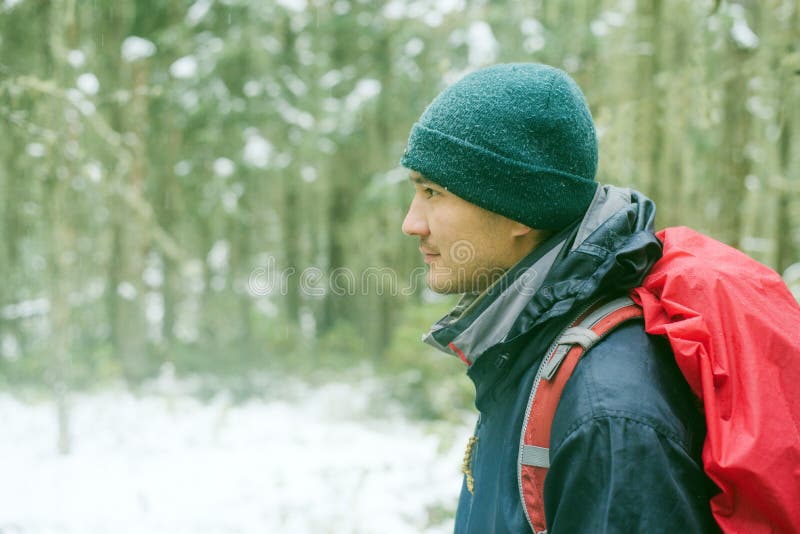 The Man with the Red Backpack Stock Photo Image of health, activity