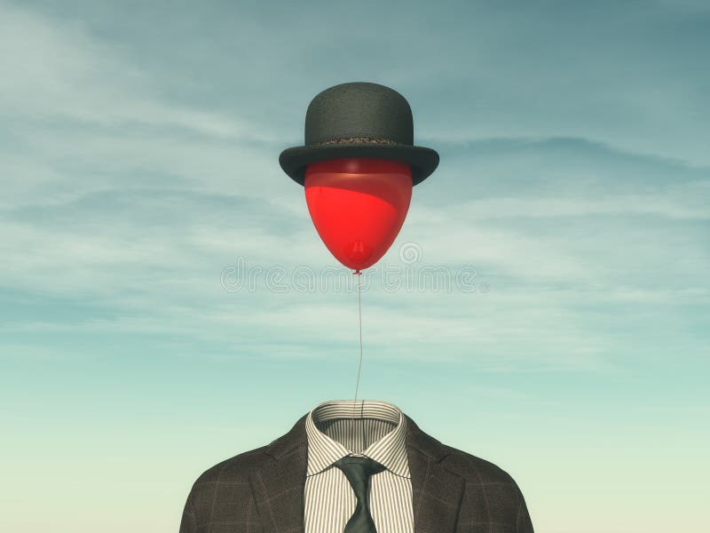 Man with a red balloon