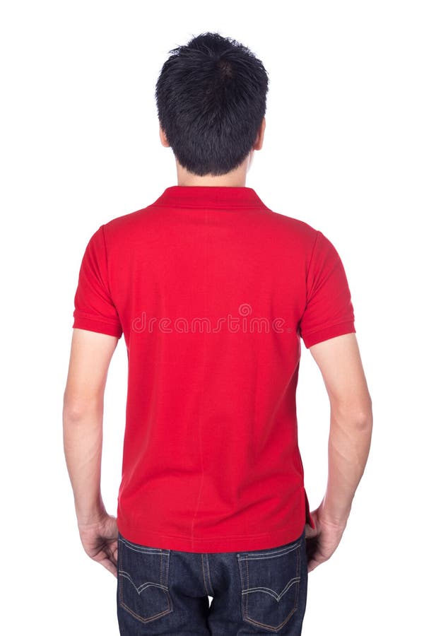 red polo shirt side view