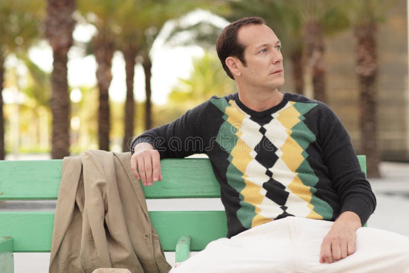 Man relaxing on the bench