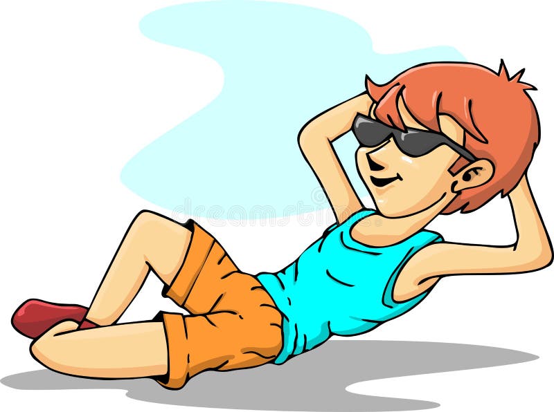 Man Relaxing Cartoon Character Stock Vector - Illustration of relaxing,  golden: 74828069