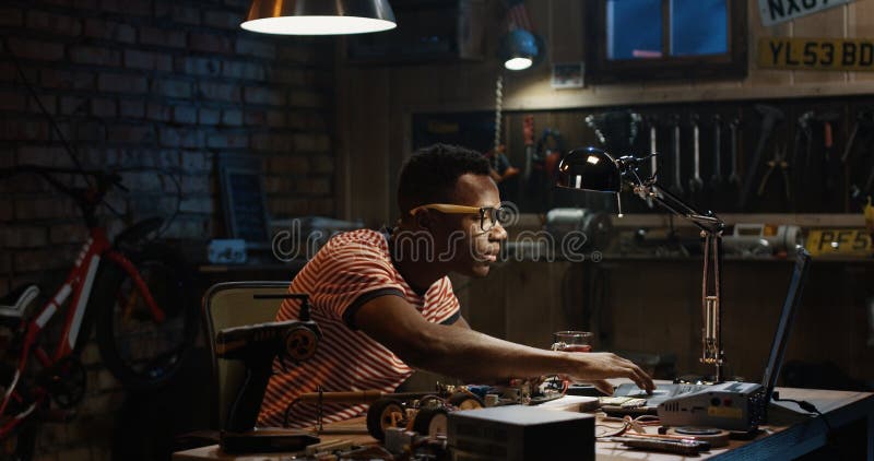 Man repairing a mother board