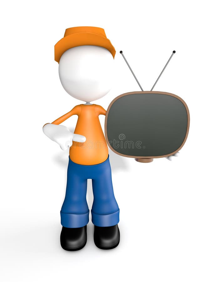 3d Man Cable Guy Satellite Dish Stock Illustrations 2 3d Man Cable Guy Satellite Dish Stock