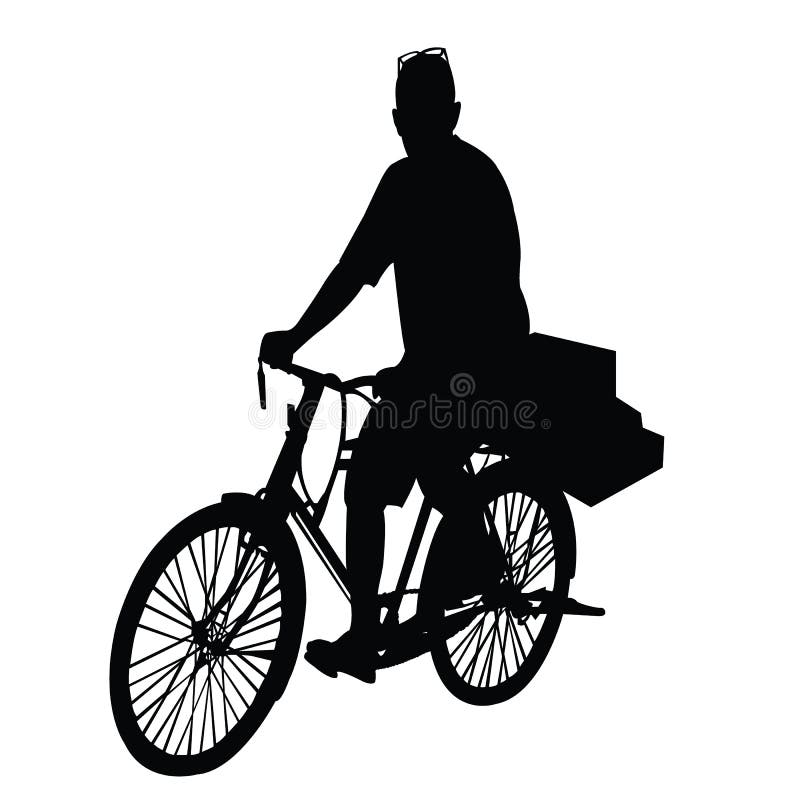 A Man Riding Bicycle, Body Silhouette Vector Stock Vector ...